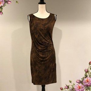 Michael Kors Marbled Brown Sleeveless Midi dress